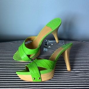 Nine West chartreuse Heeled Sandals